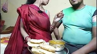 First time Indian festival holi celebrate with neaughbour wife